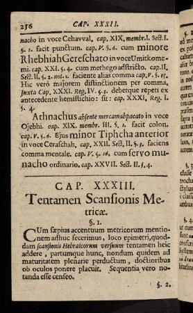 256-275, Cap. XXXIII. Tentamen Scanfionis Metricae.