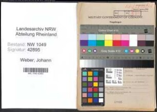 Entnazifizierung Johann Weber , geb. 18.08.1887 (Postbeamter)