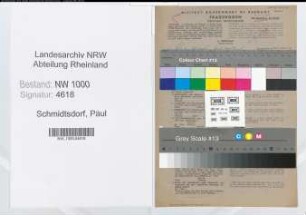 Entnazifizierung Paul Schmidtsdorf, geb. 23.09.1891 (Verw.Angest.)