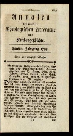 Drei und vierzigste Woche