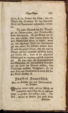 Fünftes Hauptstück. Von der Kollision oder dem Zusammenstoße der Pflichten.