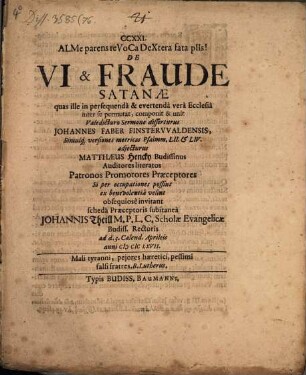 CCXXI. De vi et fraude Satanae