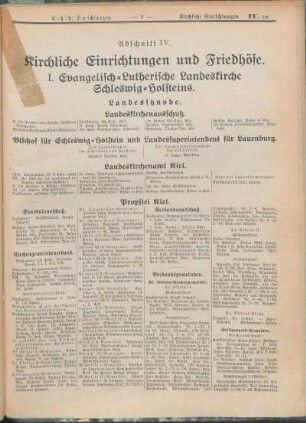Abschnitt IV. Kirchliche Einrichtungen und Friedhöfe.