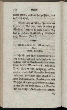 Jung gewohnt, alt gethan. Oder: Wenzel Tauschill.