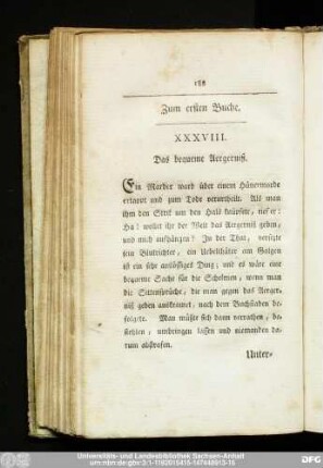 XXXVIII. Das bequeme Aergerniß.