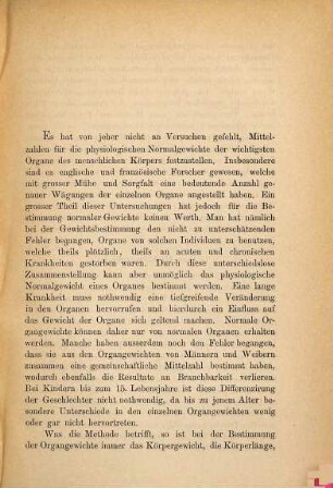 Über die Gewichtsverhältnisse normaler menschlicher Organe