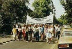 Friedensdemonstration der Grünen vor der sogenannten "Blutaktion" vor der türkischen Botschaft in Bonn