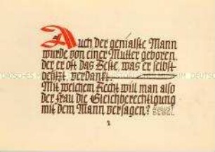 Postkarte mit Zitat von August Bebel