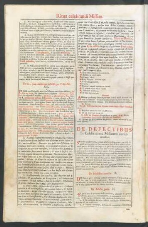 De Defectibus In Celebratione Missarum occurrentibus