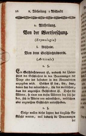 2. Abtheilung. Von der Wortforschung. (Etymologia)