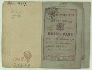 Reisepass für Friedrich Wilhelm Wiesner