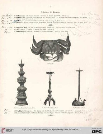 Arbeiten in Bronze (Nr. 31-72)