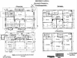 Friesenhofen: Empfangsgebäude Grundrisse UG,EG,1.OG,DG