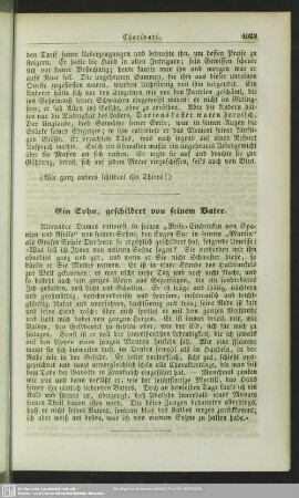Ein Sohn, geschildert von seinem Vater