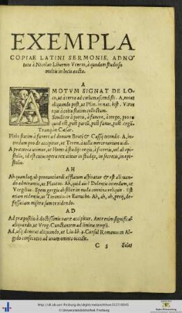 Exempla Copiae Latini Sermonis.
