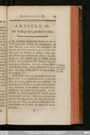 Article IX. Du Passage des grandes riviéres.
