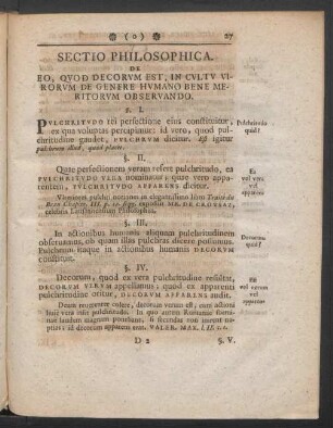 Sectio Philosophica