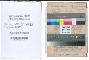 Entnazifizierung Wilhelm Paschen , geb. 06.07.1906 ()