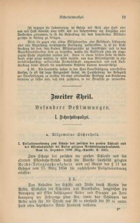 Zweiter Theil. Besondere Bestimmungen.