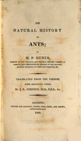 The Natural History of Ants