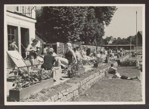 Städt. Freibad nach dem Umbau. Detmold. Georg-Weerth-Str. Papierabzug