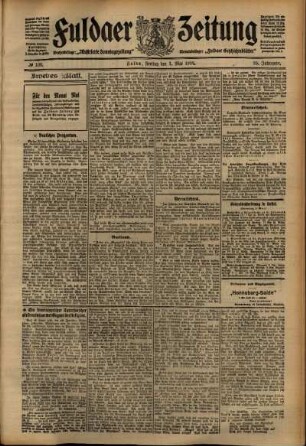 Zweite Ausgabe vom Freitag, den 01. Mai 1908.