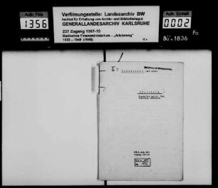 Tannhauser, Max Israel, Kaufmann und dessen Ehefrau Sofie Sara geborene Lion in Pforzheim Bewerber: Adolf Friedrich Haap, Fabrikant in Pforzheim Lagerbuch-Nr. 7445 Pforzheim