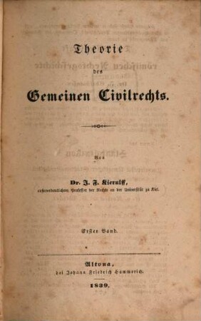 Theorie des gemeinen Civilrechts, 1