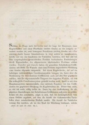 Beitrag zu der Theorie des Hauptaxen-Problems.