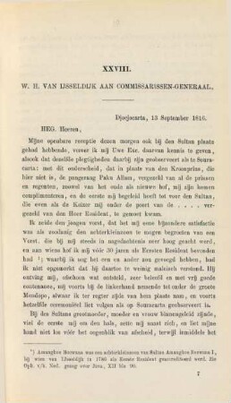 XXVIII. W. H. van Ijsseldijk aan commissarissen-generaal