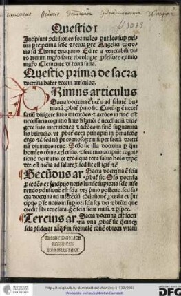 Conclusiones formales in Thomae de Aquino Summam theologicam I; II, 1; III