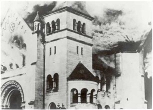 Baden-Baden, BAD; Synagogenbrand, Außenansicht