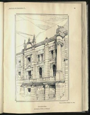 Architektur-Skizze. Architekt: L. Fiedler.