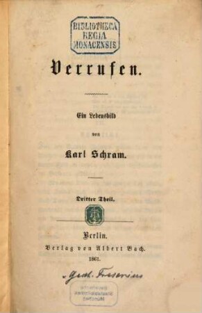 Verrufen : Ein Lebensbild, 3