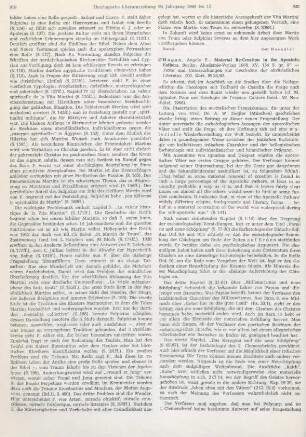 920-921 [Rezension] O'Hagan, Angelo P., Material re-creation in the apostolic fathers