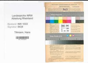 Entnazifizierung Hans Tillmann , geb. 29.04.1903 (Verw.Beamter)