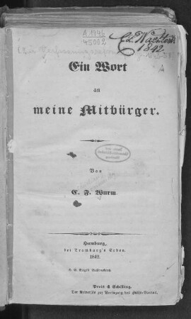Ein Wort an meine Mitbürger