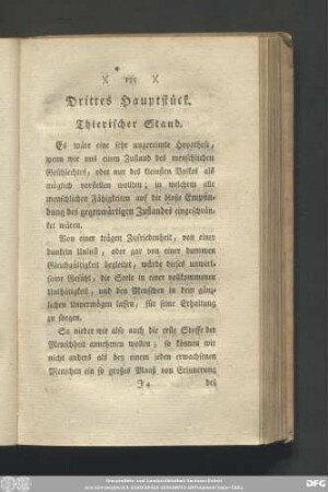 Drittes Hauptstück. Thierischer Stand.