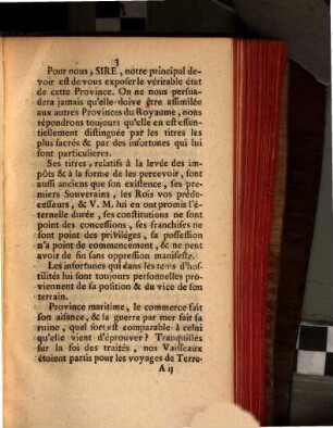 Remontrances des Etats de Bretagne