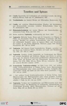 Textilien und Spitzen (Nr. 200-224)