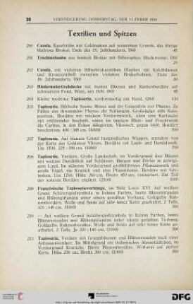 Textilien und Spitzen (Nr. 200-224)