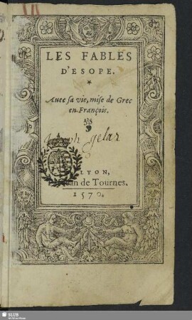 Les Fables D'Esope : Auec sa vie