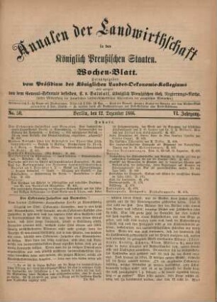 No. 50. Berlin, den 12. Dezember 1866. VI. Jahrgang.