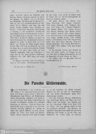 Die Parochie Wellerswalde