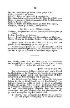Vorschriften für die Bemessung der Gehälter der etatmäßigen unmittelbaren Staatsbeamten nach Dienstaltersstufen (Gehaltsvorschriften) : [A. Behörden und Beamte]