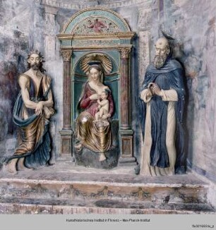 Maria lactans, Heiliger Johannes und Heiliger Antonius