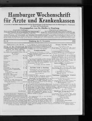 Geburtshilfliche Gesellschaft in Hamburg.