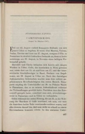 Fünfzehntes Kapitel. Campoformido. (August bis Oktober 1797.)