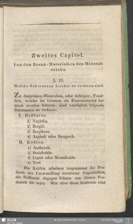 Zweites Capitel. Von den Brenn-Materialien des Mineralreichs