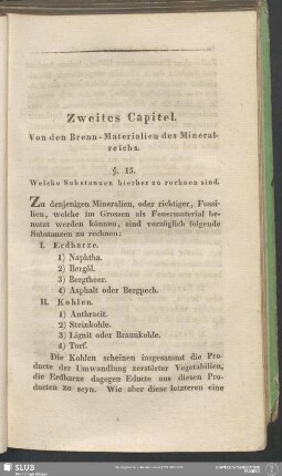 Zweites Capitel. Von den Brenn-Materialien des Mineralreichs